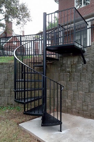 Spiral staircase with intricate details