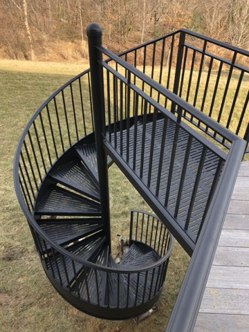 Spiral staircase with a modern design