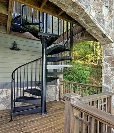 Spiral staircase with intricate details